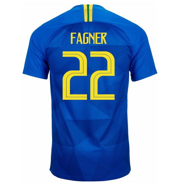 Camiseta Brasil 2ª Fagner 2018 Azul